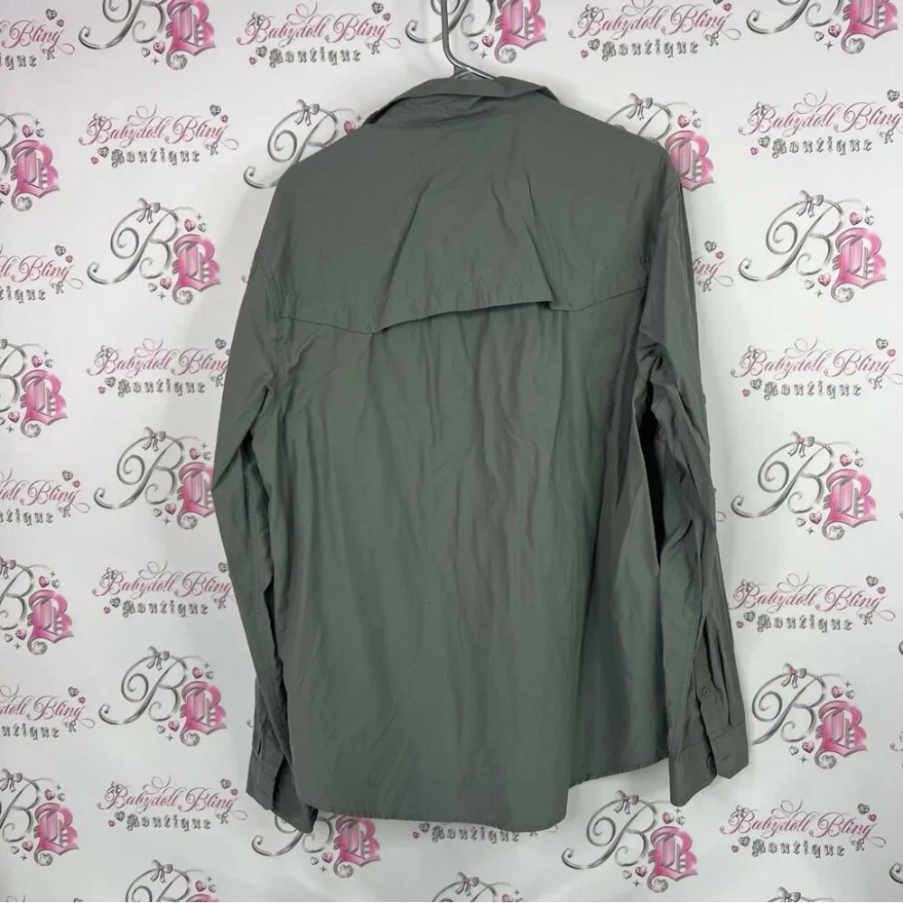 BC Clothing button up green Men's Gray Lightweight Shirt Jacket